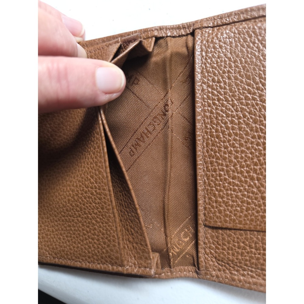 Longchamp Le Foulonne Bifold Card Holder Leather Wallet  Pebbled Brown - Picture 5 of 7
